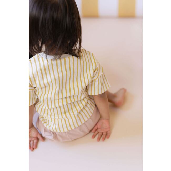 Dropped Shoulder T-Shirt, Stripes Away Marigold - T-Shirts - 5