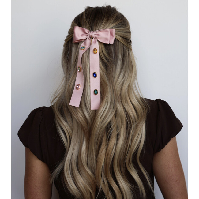 Kaxi Oval Gem Bow, Pink