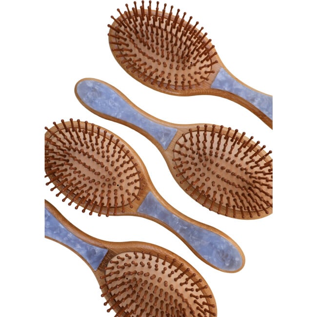 Kaxi Custom Engraved Wooden Brush, Blue Pearl - Hair Accessories - 3