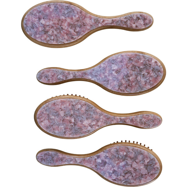 Kaxi Custom Engraved Wooden Brush, Pink Pearl - Hair Accessories - 4