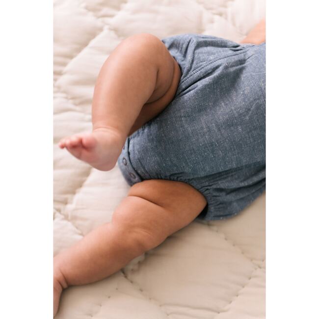 Chambray Criss-Cross One Piece- Chambray, Daydreamer - Rompers - 5