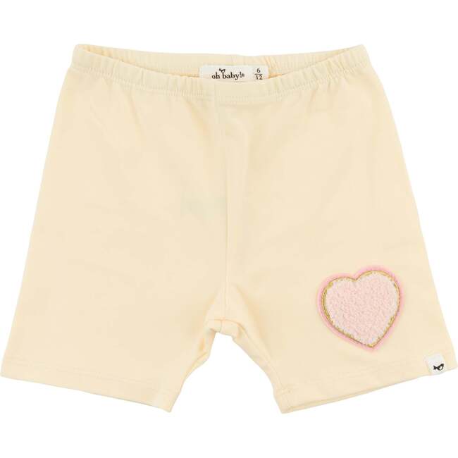 Heart Patch Jersey Biker Shorts, Butter