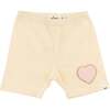 Heart Patch Jersey Biker Shorts, Butter - Shorts - 1 - thumbnail
