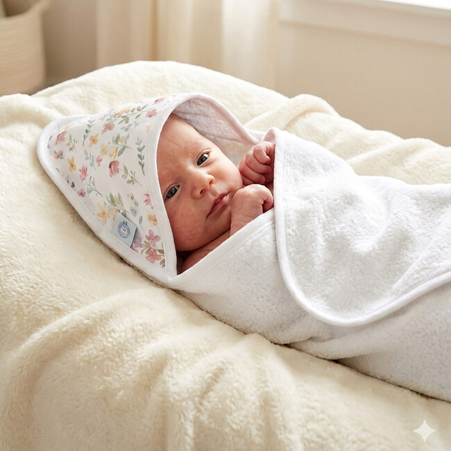 Winter Flowers Hooded Towel