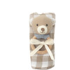 Petit Bear Rattle & Swaddle Set, Blue and Tan - Rattles - 1 - thumbnail