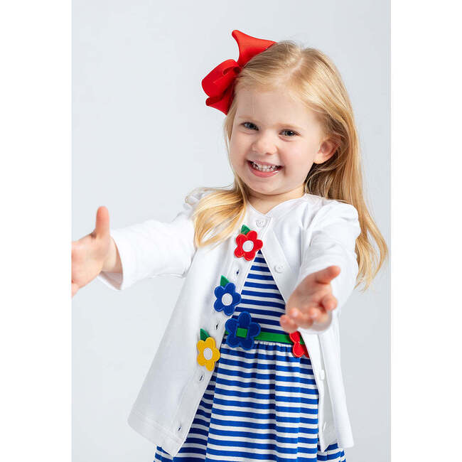 Stripe Knit Dress With Flowers