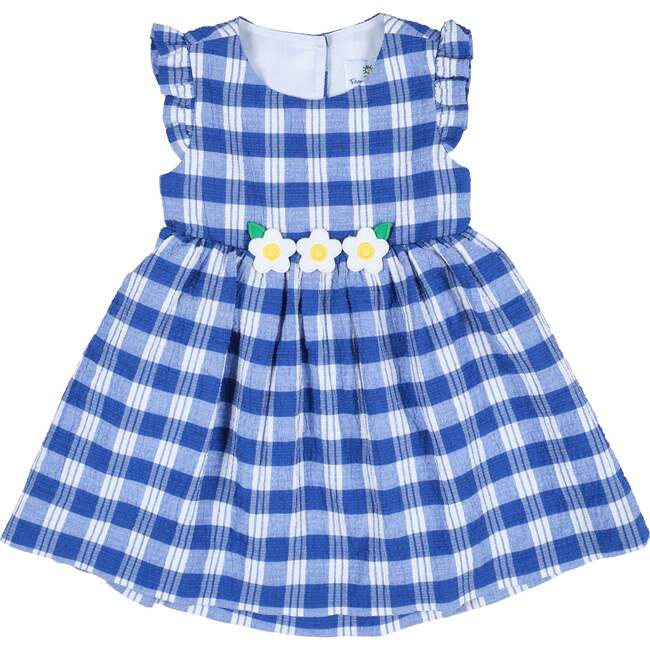 Plaid Seersucker Dress With Flowers