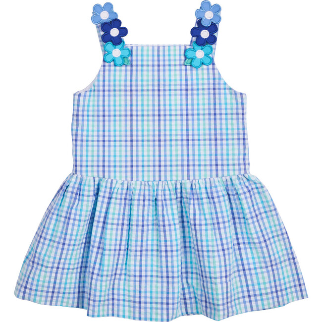 Plaid Seersucker Dress With Flowers
