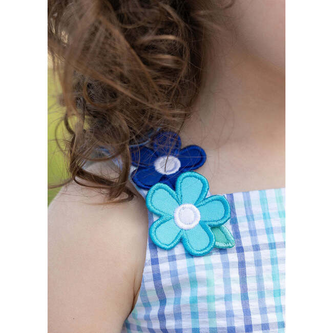 Plaid Seersucker Dress With Flowers