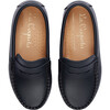 Navy Leather Boy Loafer Shoes - Dress Shoes - 1 - thumbnail