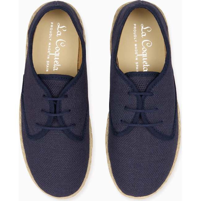 Navy Rowan Canvas Boy Lace Up Espadrille