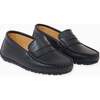 Navy Leather Boy Loafer Shoes - Dress Shoes - 2