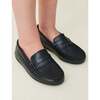 Navy Leather Boy Loafer Shoes - Dress Shoes - 4