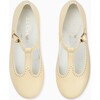 Leather T-Bar Shoes, Pale Yellow - Dress Shoes - 1 - thumbnail