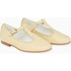 Leather T-Bar Shoes, Pale Yellow - Dress Shoes - 3