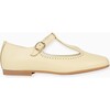 Leather T-Bar Shoes, Pale Yellow - Dress Shoes - 4