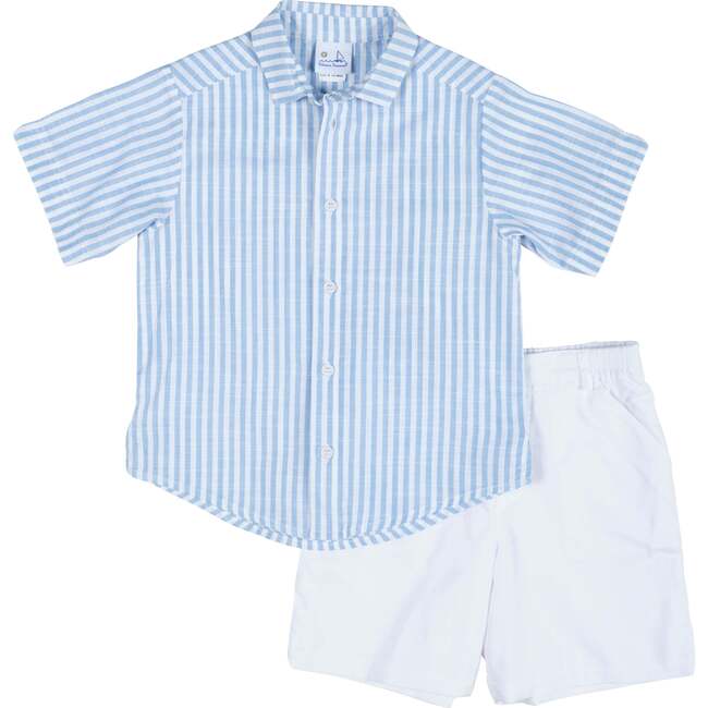 Linen Look Camp Shirt - Button Downs - 4