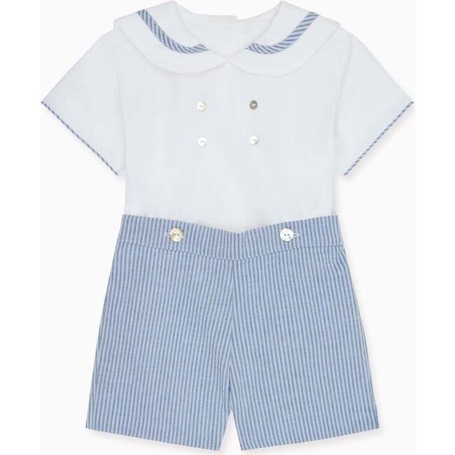 Dark Blue Stripe Antonio Baby Boy Set - Mixed Apparel Set - 1