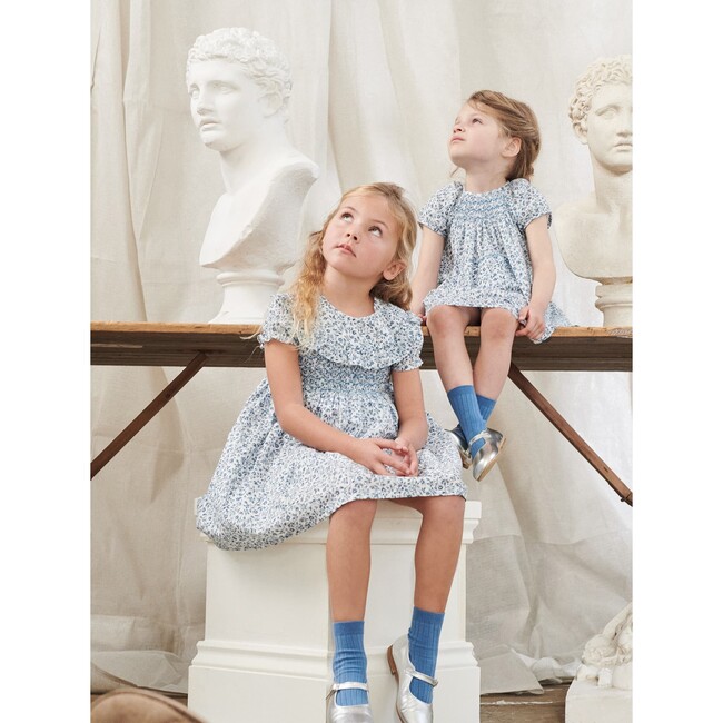 Patty Baby Girl Hand Smock Set, Blue - Mixed Apparel Set - 3