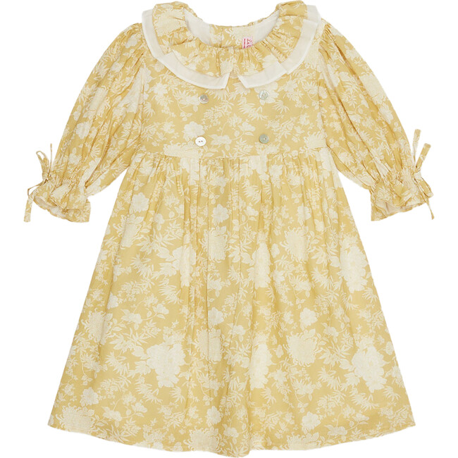 Abigail Floral Dress, Yellow - Dresses - 1
