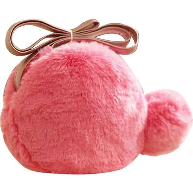 Furry Pom Pom Purse, hot pink