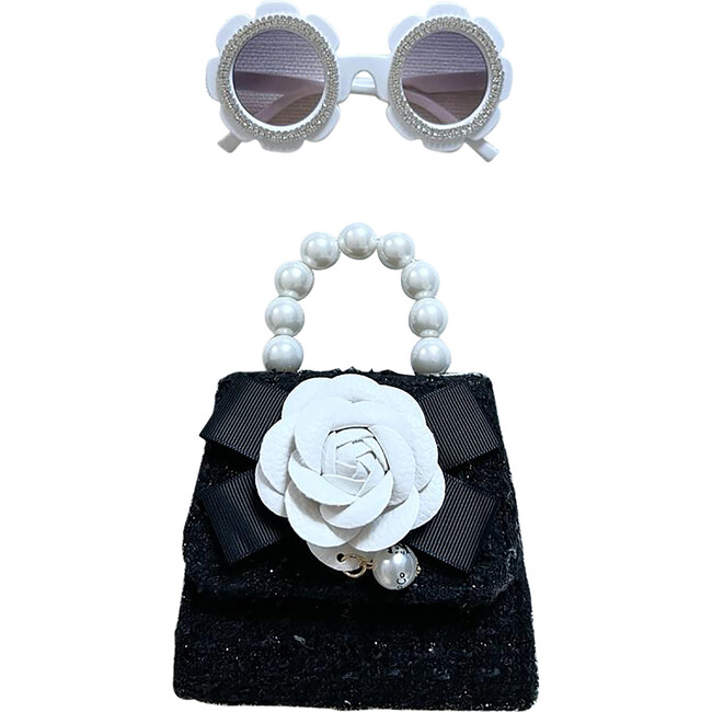 Peony Purse And Classy Lady Sunglasses, Black
