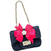 Tweed Big Bow Little Lady Purse, Black - Bags - 1 - thumbnail