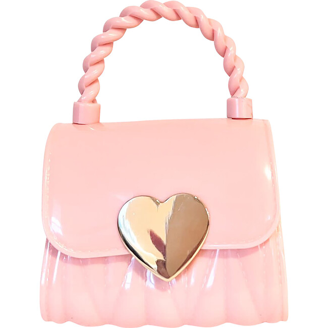 Pink Jelly Golden Heart Purse