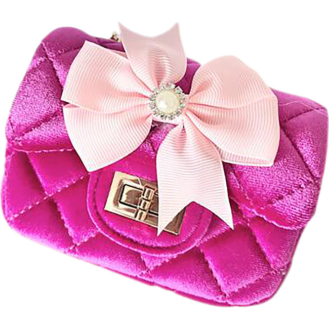 Hot Pink Diamond Bow Purse