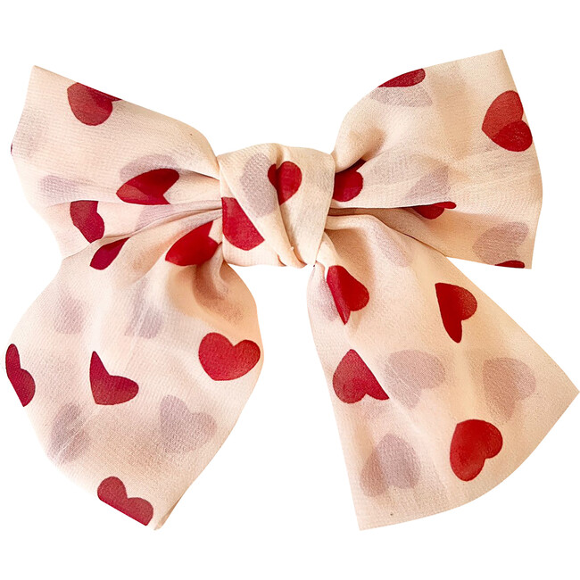 Heart Chiffon Bow Hair Clip