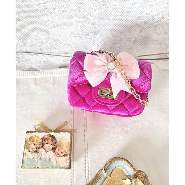 Hot Pink Diamond Bow Purse