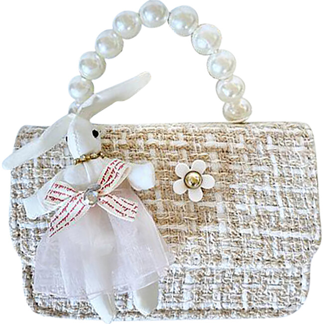 Tweed City Purse With Rabbit, Ivory
