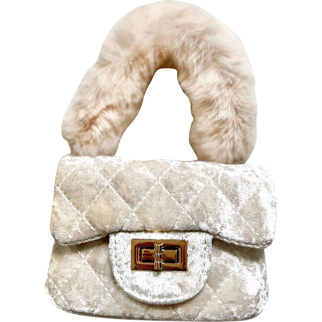 Velvet Little Lady Purse, Ivory - Bags - 1