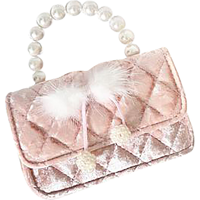 Pink Velvet Fur Bow Purse