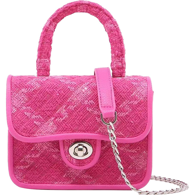 Knit Fabric Junior Purse, Hot Pink