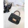 Black Faux Metalic Leather Purse - Bags - 2