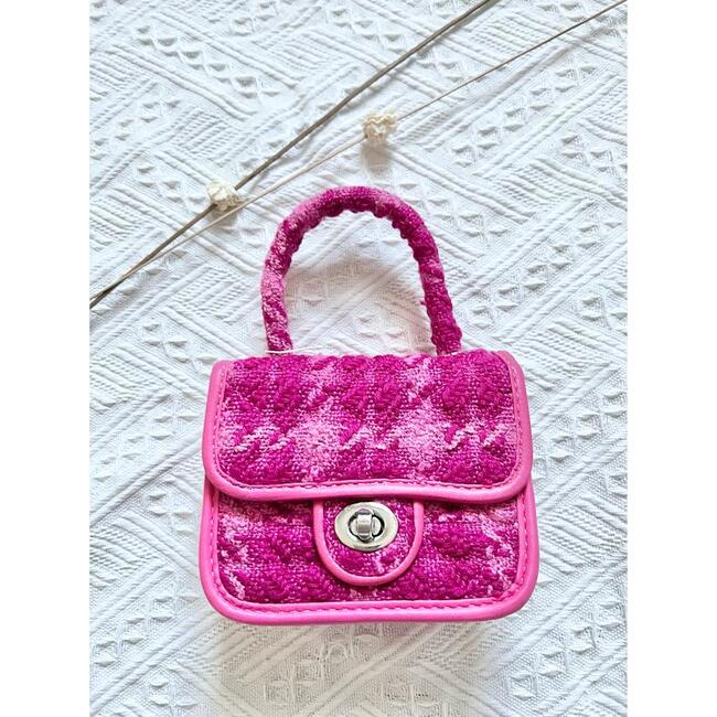 Knit Fabric Junior Purse, Hot Pink