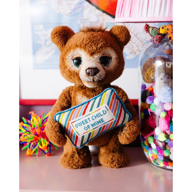 Sweet Child Of Mine Mini Needlepoint Pillow, Blue, Green, Red, Orange, Yellow - Decorative Pillows - 4