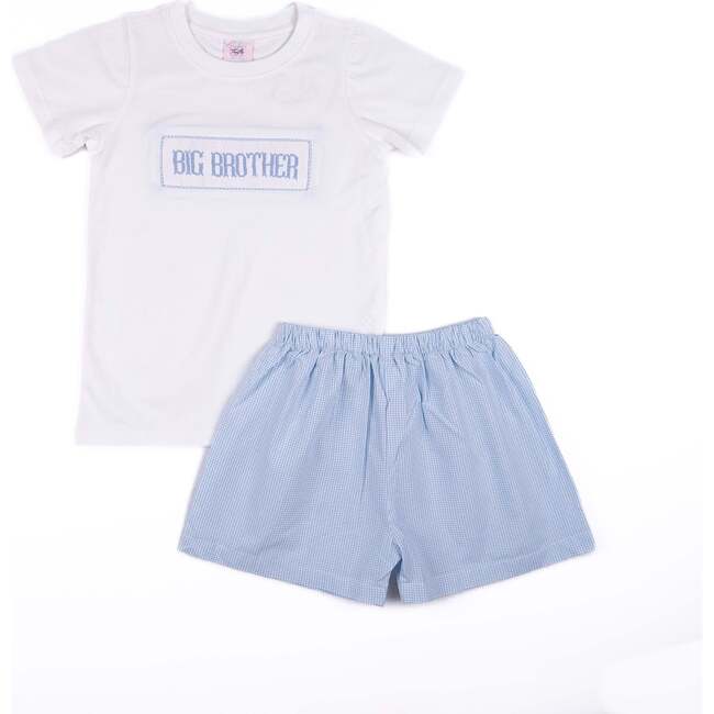 Big Brother Short Set, Blue Gingham