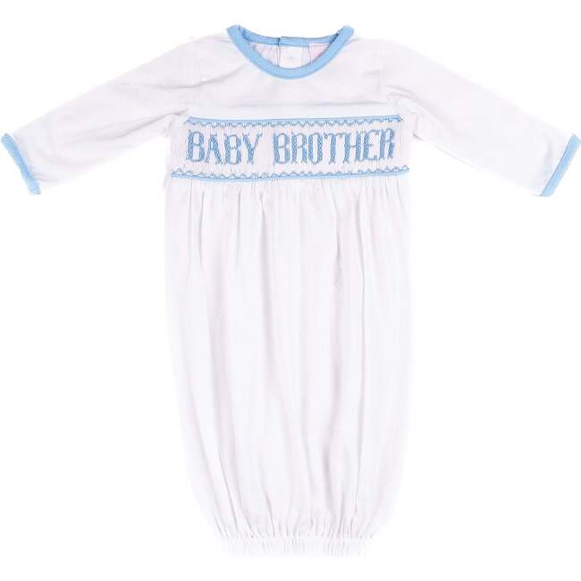 Baby Brother Gown, White/Blue