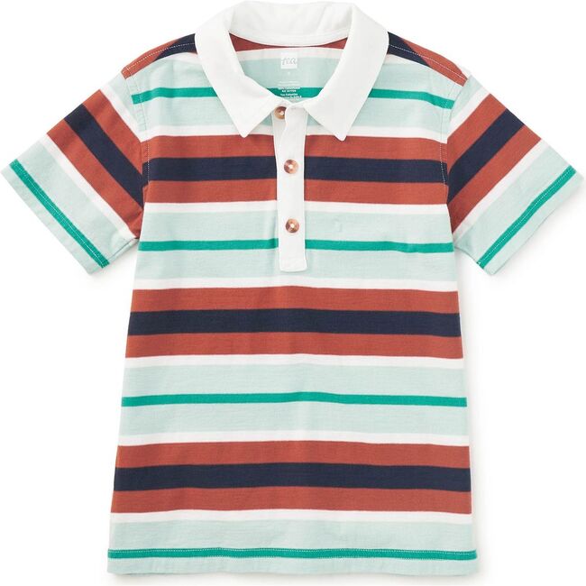 Striped Polo Top, Mineral