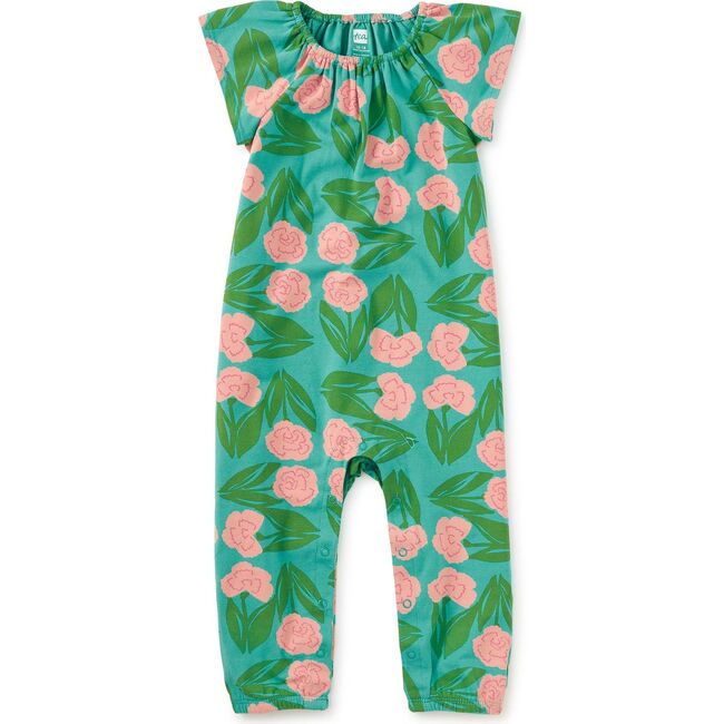 Tulip Sleeve Baby Romper, Carnation Floral