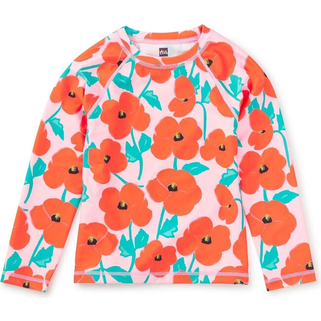 Long Sleeve Rash Guard, Poppy Poppies