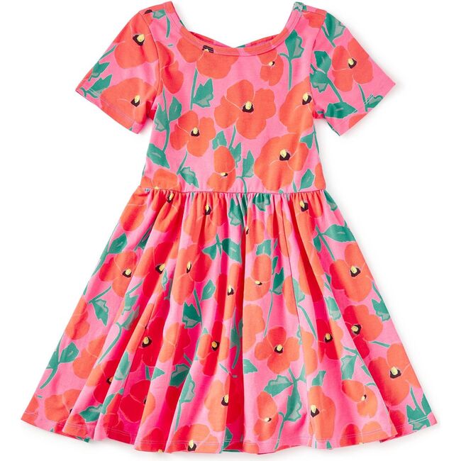Short Sleeve Ballet Dress, Poppy Poppies