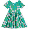 Short Sleeve Ballet Dress, Carnation Floral - Dresses - 2