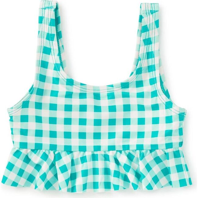 Ruffle Tankini Swim Top, Garden Party Check