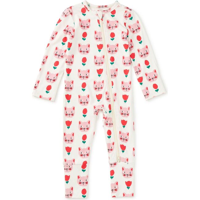 Footed Baby Romper, Pretty Kitty