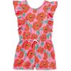 Flutter Sleeve Romper, Poppy Poppies - Rompers - 1 - thumbnail