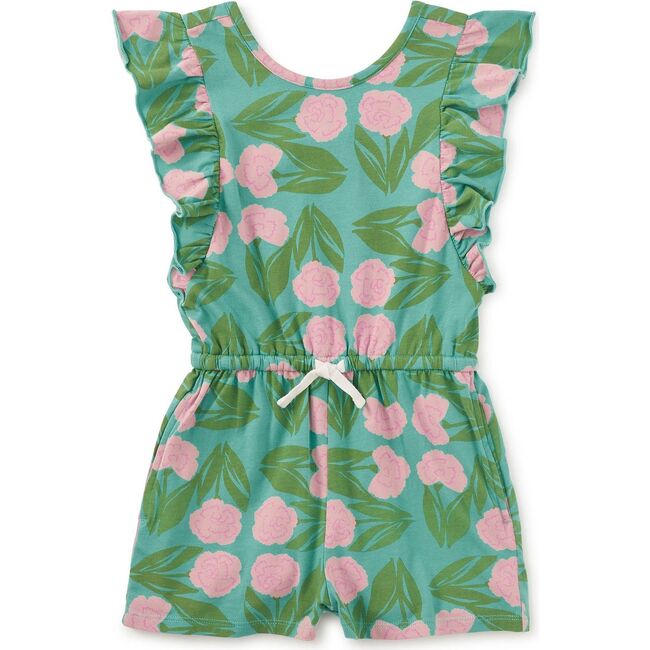 Flutter Sleeve Romper, Carnation Floral