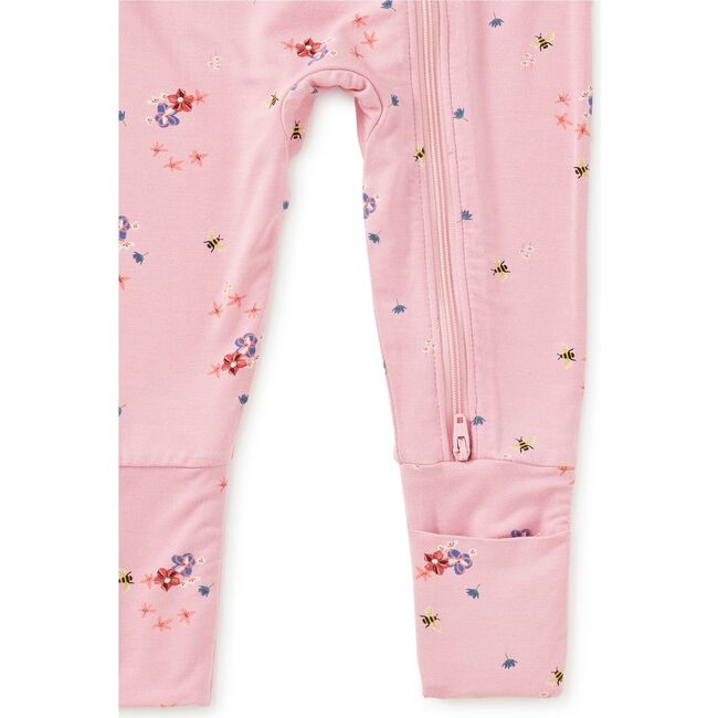 Footed Baby Romper, Busy Bees & Flowers - Rompers - 3